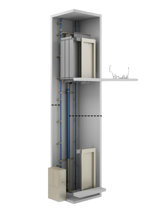 Cutaway of the NeoRide hydraulic home lift
